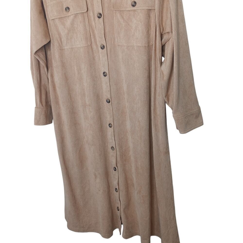 New with Tags Oversized Easel Corduroy Button Down Shirt Dress SZ S - Picture 6 of 15